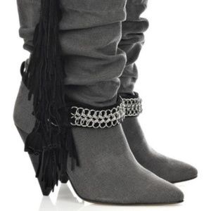 Isabel Marant canvas fringed boots